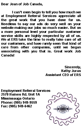 EMPLOYMENT REFERRAL SERVICES